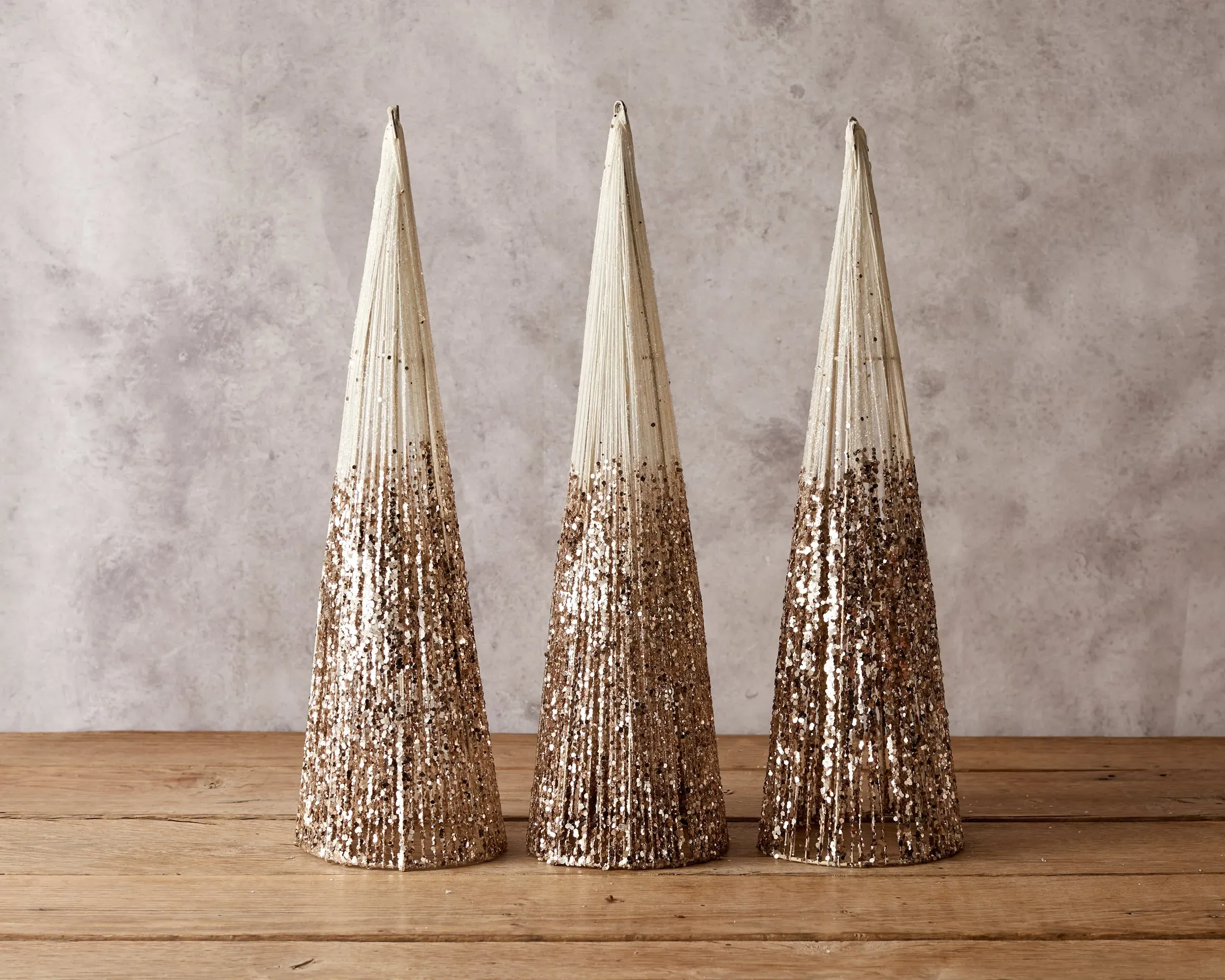 Christmas Cone Tree Decoration - White Snow image