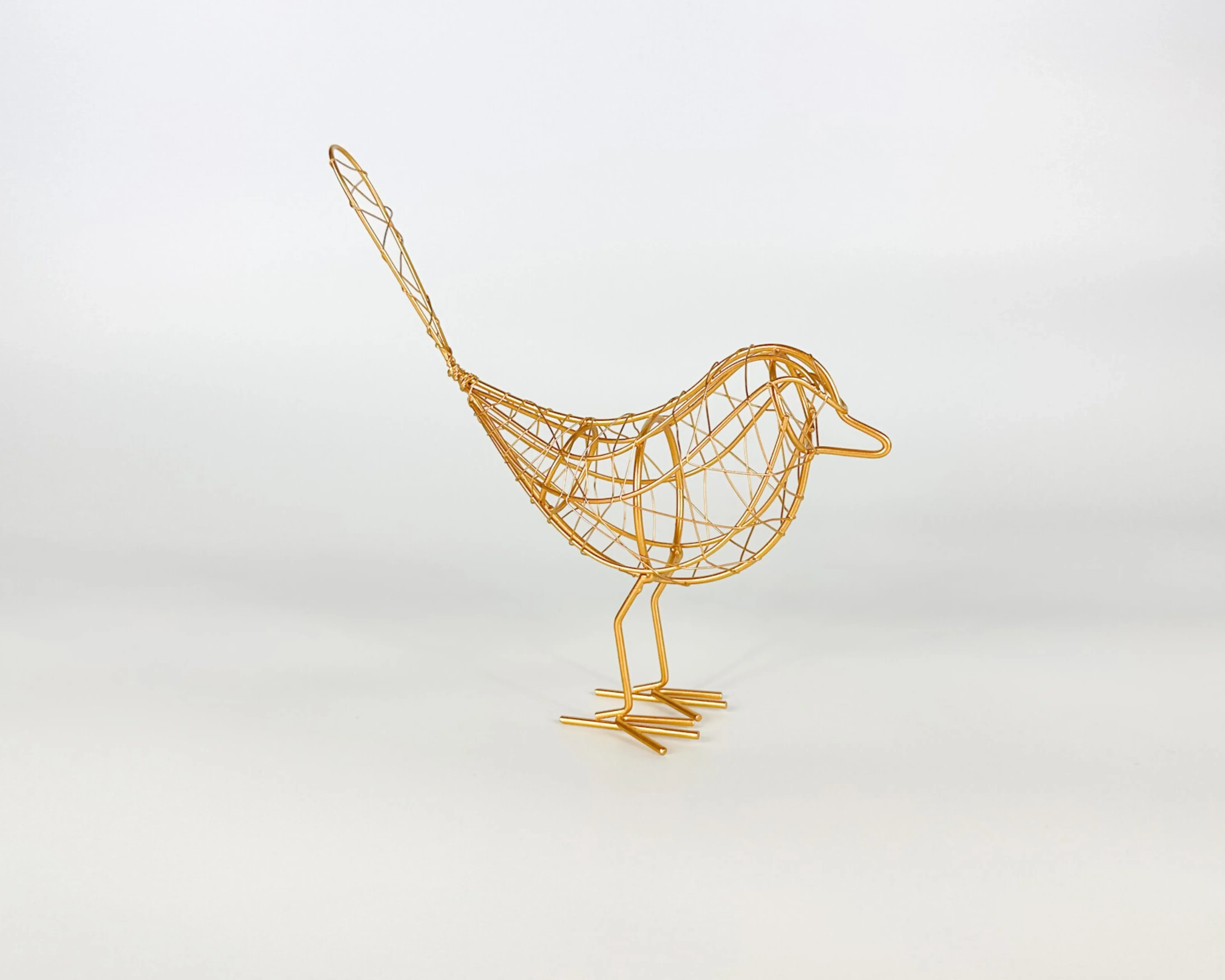Geometric Decorative Bird - Gold, Iron