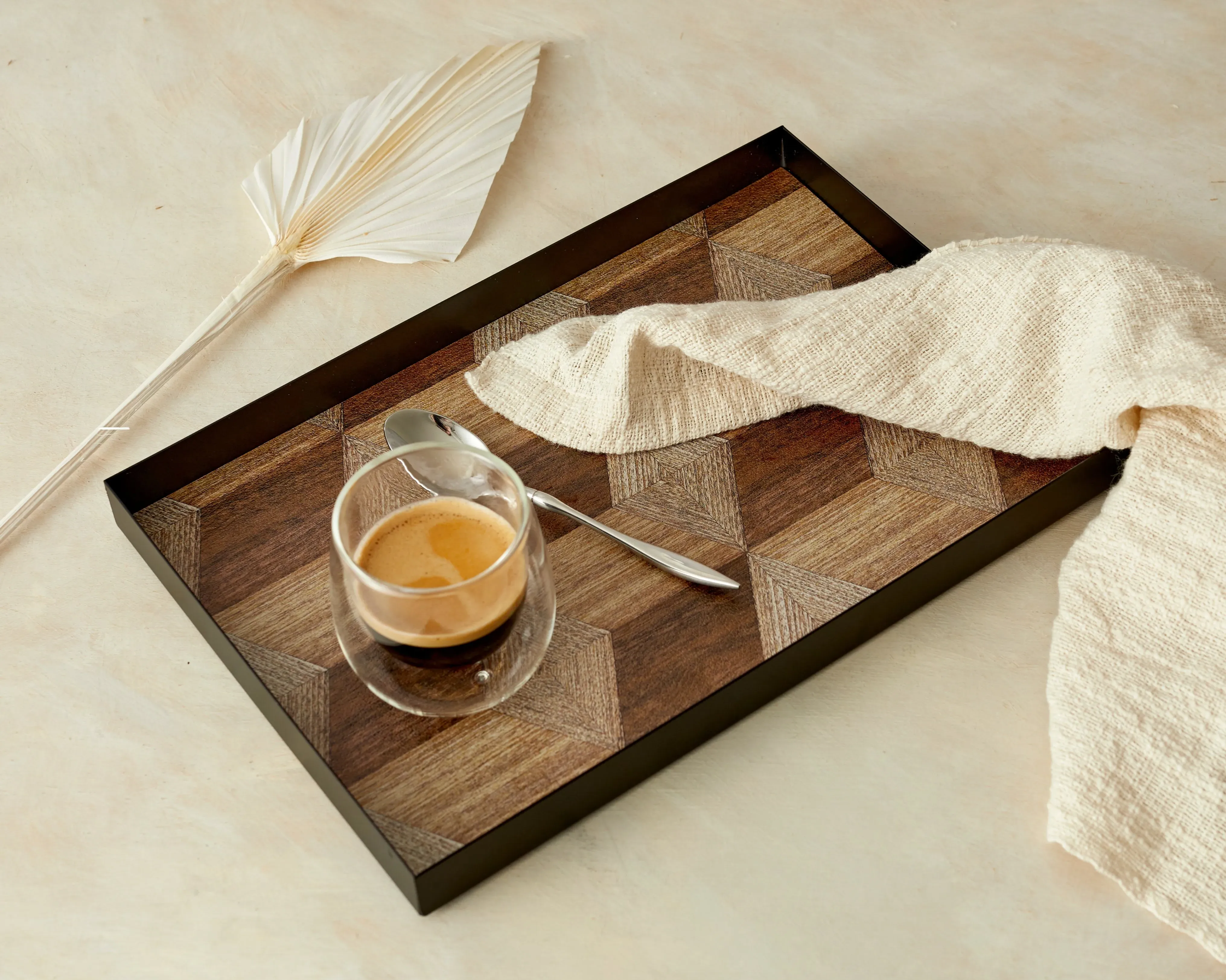 Rectangle Serving Tray with Geometric Design - Iron image