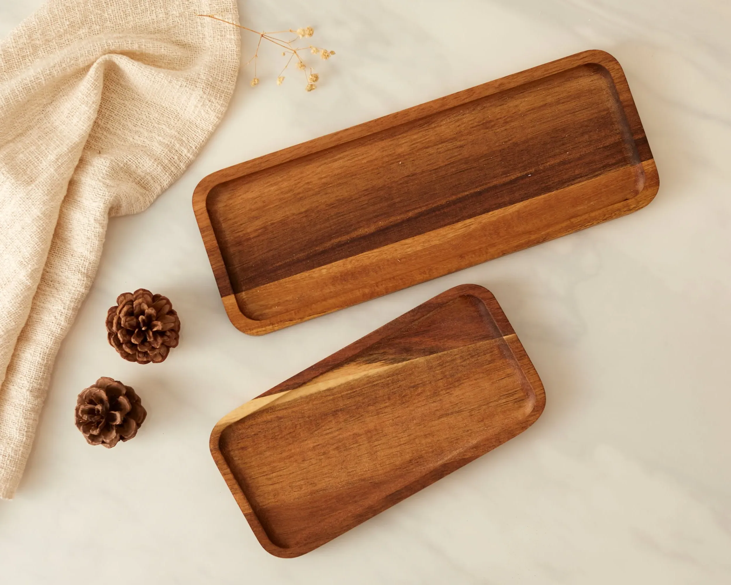 Rectangular Serving Board Set - Acacia Wood