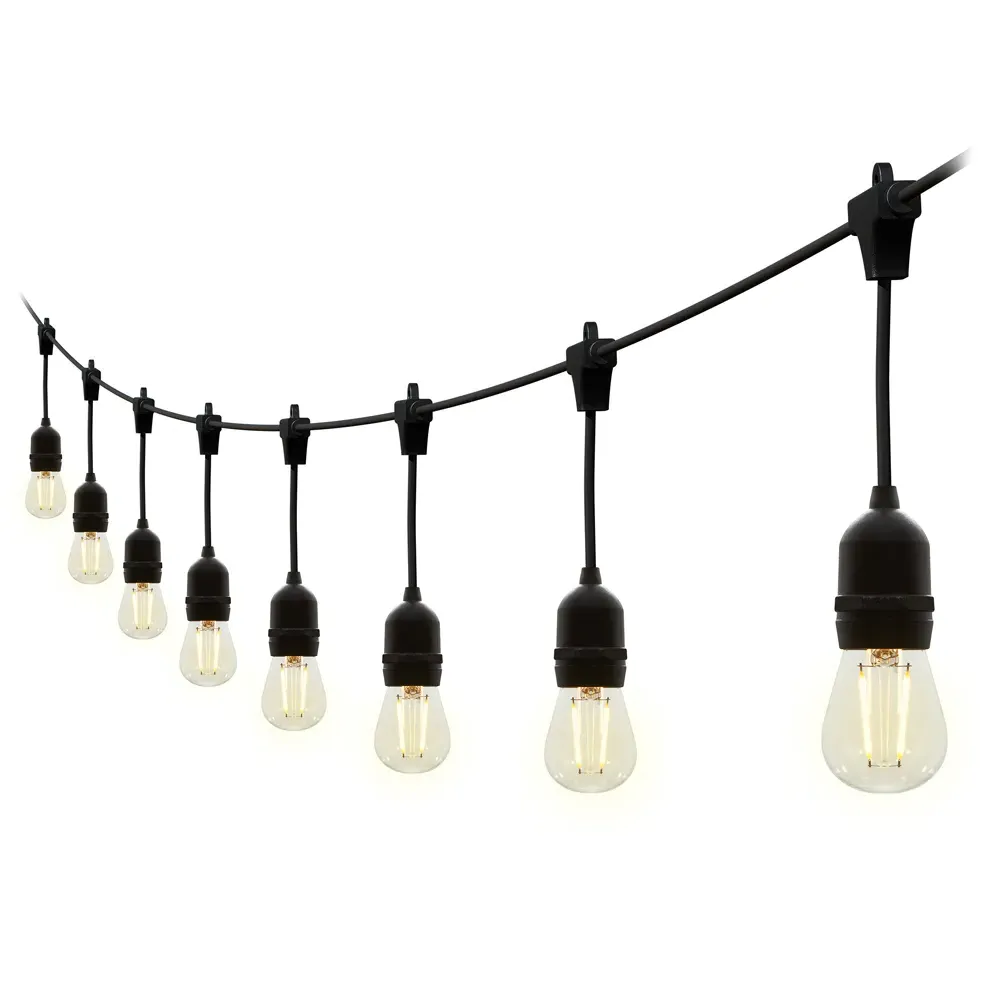 4lite 20m Outdoor String Lamps - Black