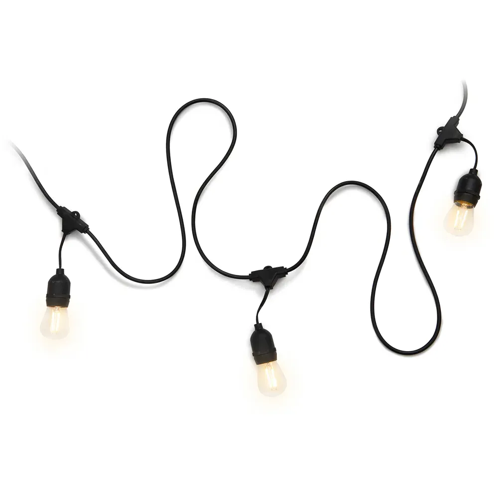 4lite 20m Outdoor String Lamps - Black