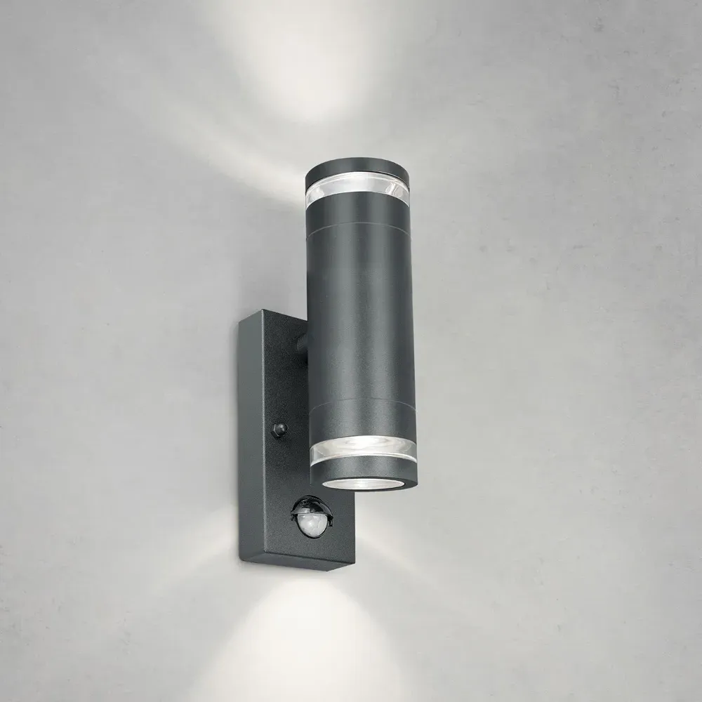 Marinus 2 Pack Bi-Directional Wall Light with PIR - Anthracite