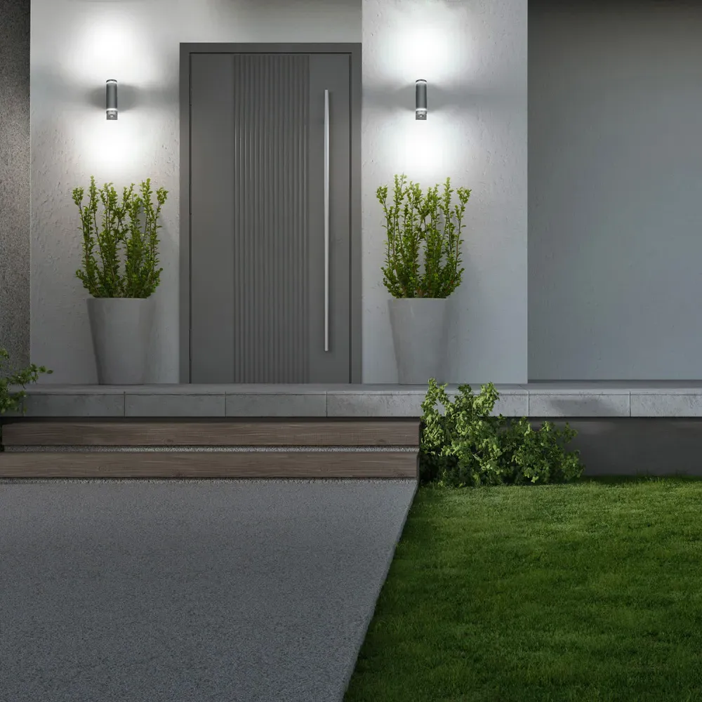 Marinus 2 Pack Bi-Directional Wall Light with PIR - Anthracite