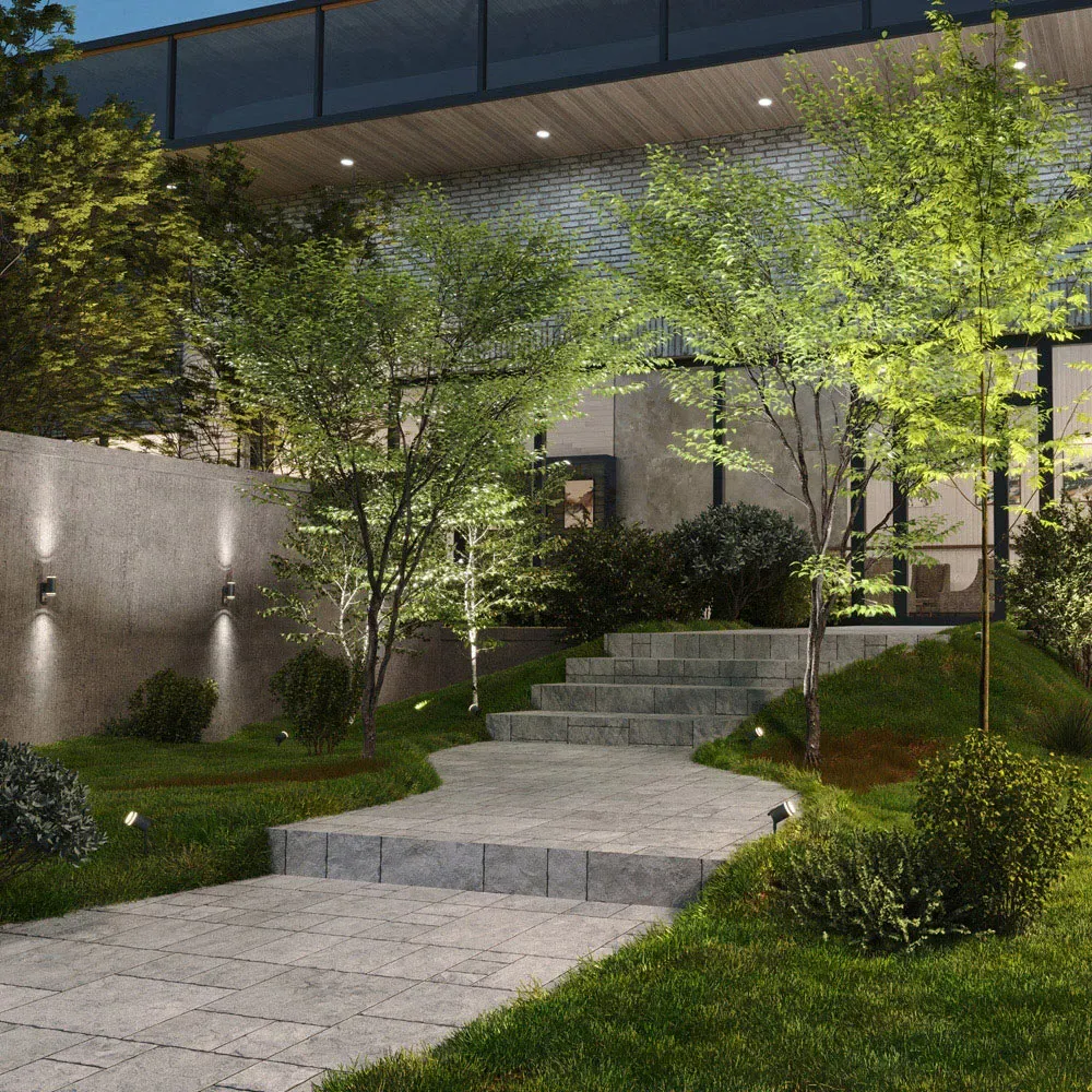 Marinus 2 Pack LED Garden Spike Light - Grey, Stainless Steel