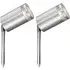 Marinus 2 Pack LED Garden Spike Light - Grey, Stainless Steel