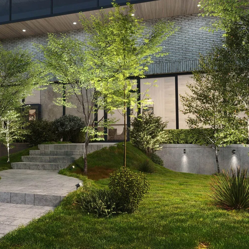 Marinus 2 Pack LED Garden Spike Light - Grey, Stainless Steel