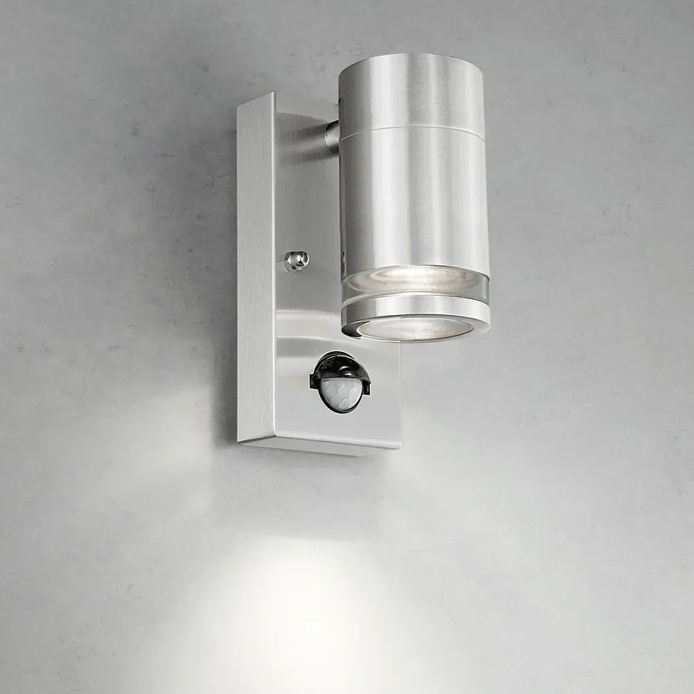 Marinus 2 Pack Single Direction Wall Light with PIR - Grey