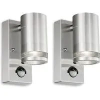 Marinus 2 Pack Single Direction Wall Light with PIR - Grey