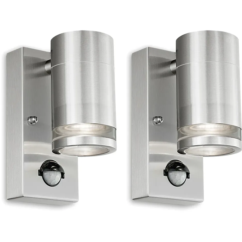 Marinus 2 Pack Single Direction Wall Light with PIR - Grey image