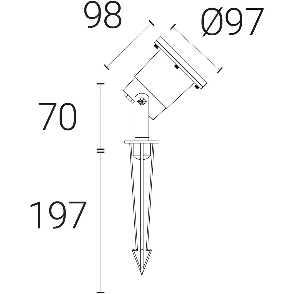 Marinus 3 Pack LED Garden Spike Light - Black, Aluminium
