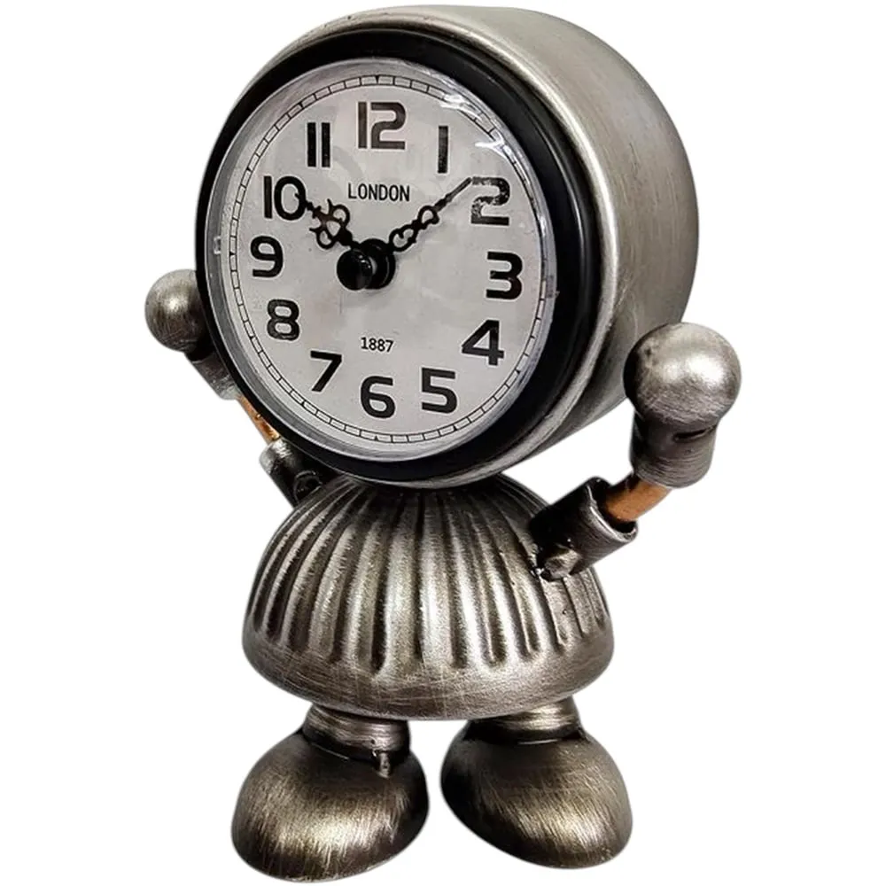 16cm Table Clock with Body - Silver image