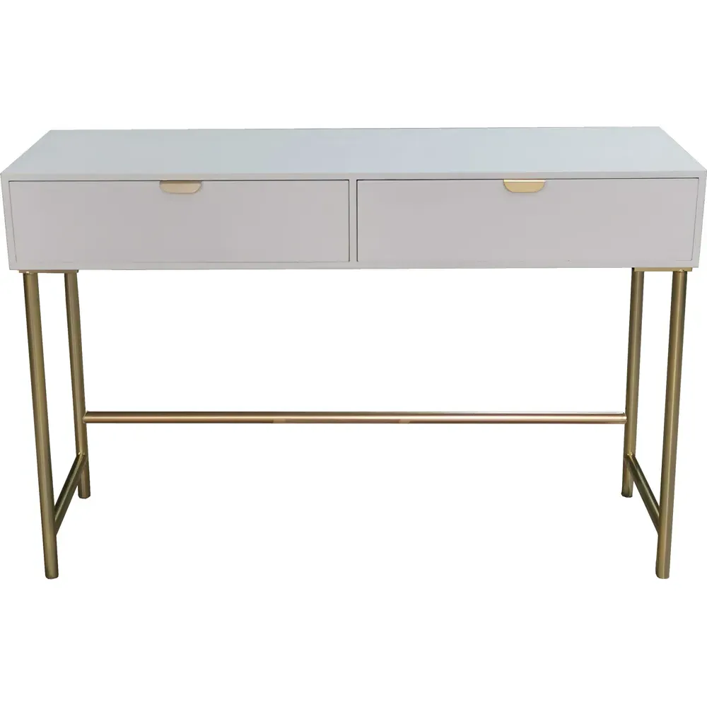 2 Drawer Wooden Side Table - White