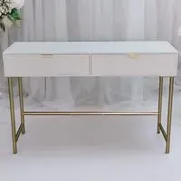 2 Drawer Wooden Side Table - White