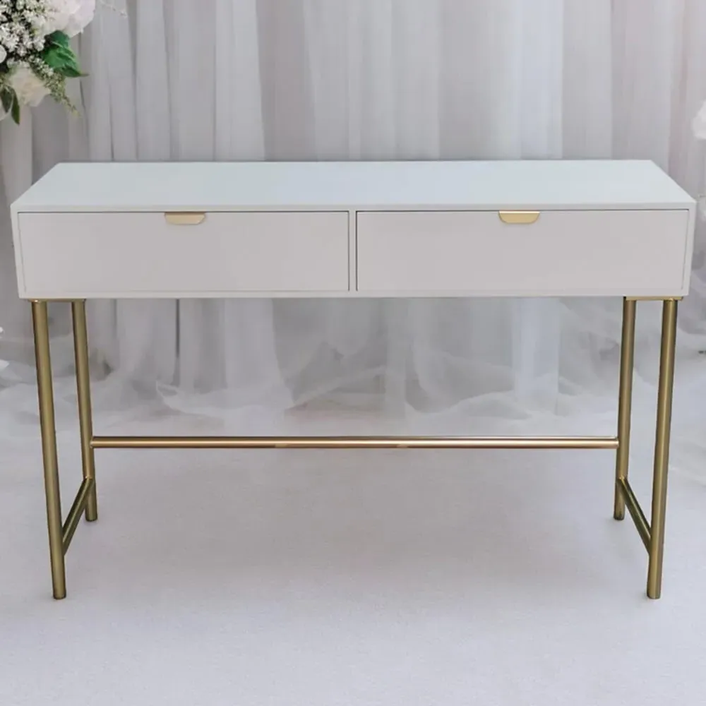 2 Drawer Wooden Side Table - White image