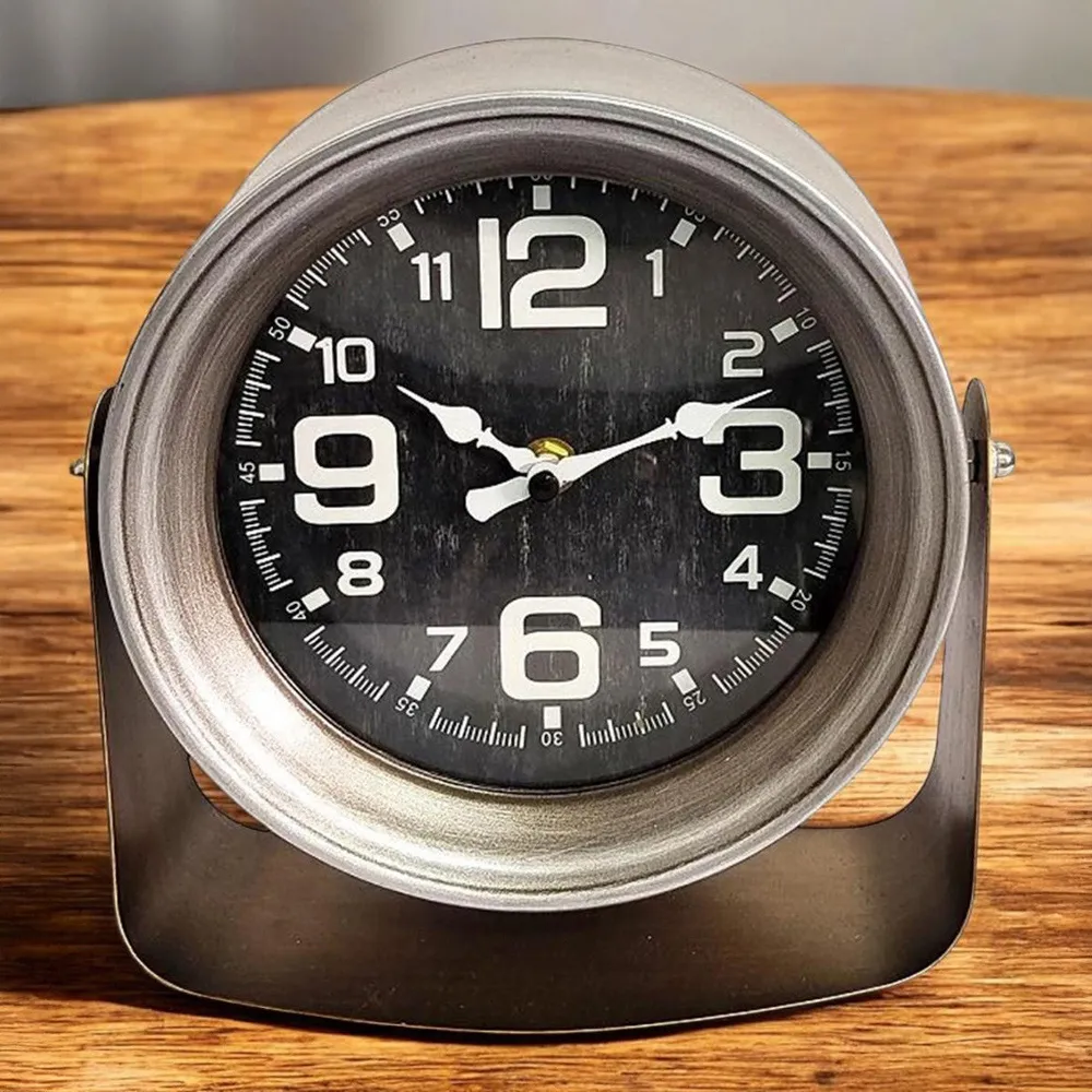 20cm Table Clock - Silver