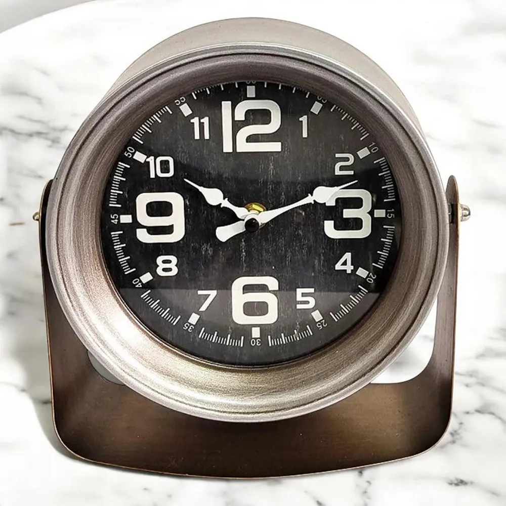 20cm Table Clock - Silver