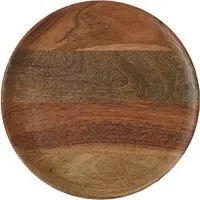 20cm Wooden Serving Plate - Brown