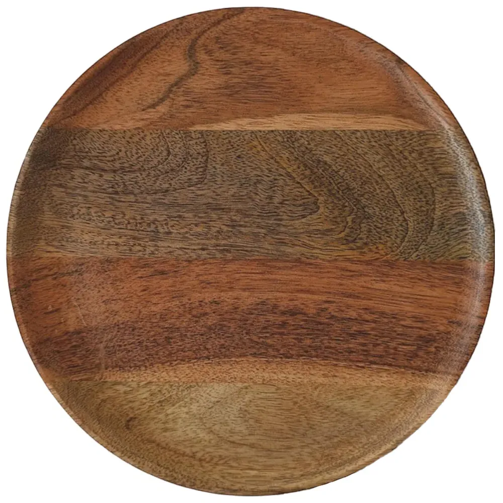 20cm Wooden Serving Plate - Brown image
