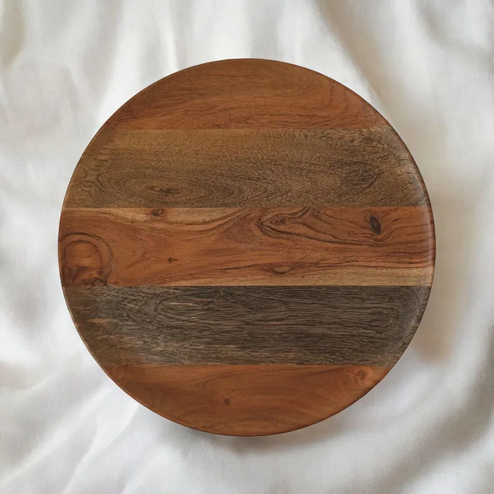 28cm Wooden Serving Plate - Brown