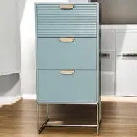 3 Drawer Bedside Table - Green, Wood