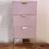 3 Drawer Bedside Table - Pink, Wood