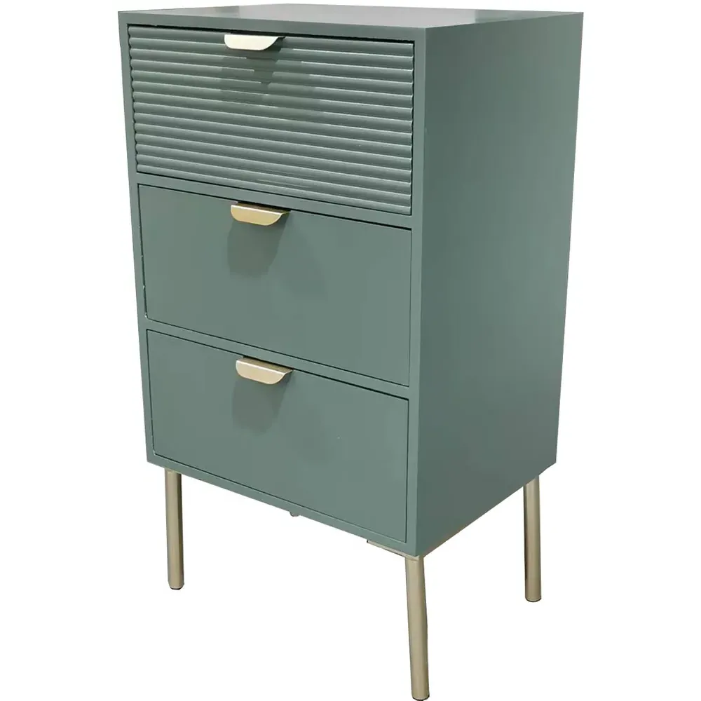 3 Drawer Chest of Drawers - Green, Wood