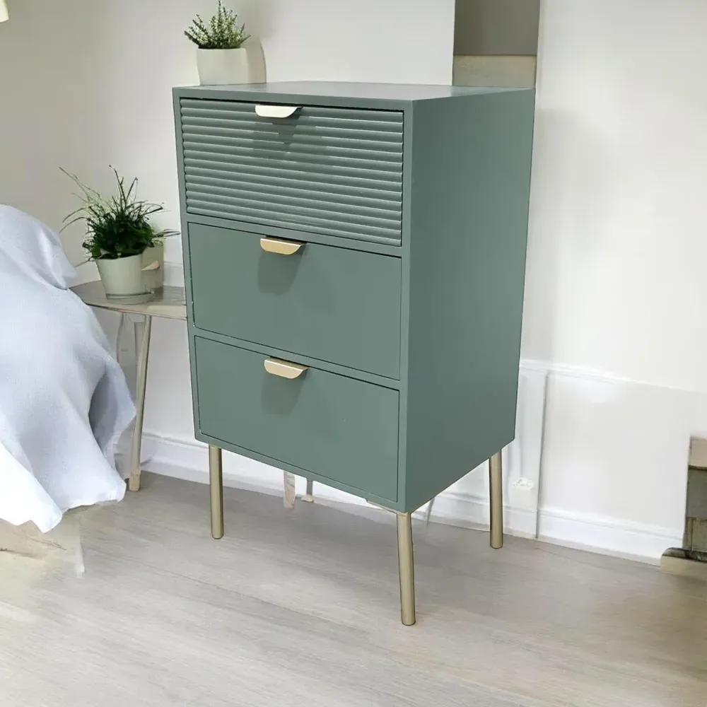 3 Drawer Chest of Drawers - Green, Wood