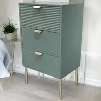3 Drawer Chest of Drawers - Green, Wood