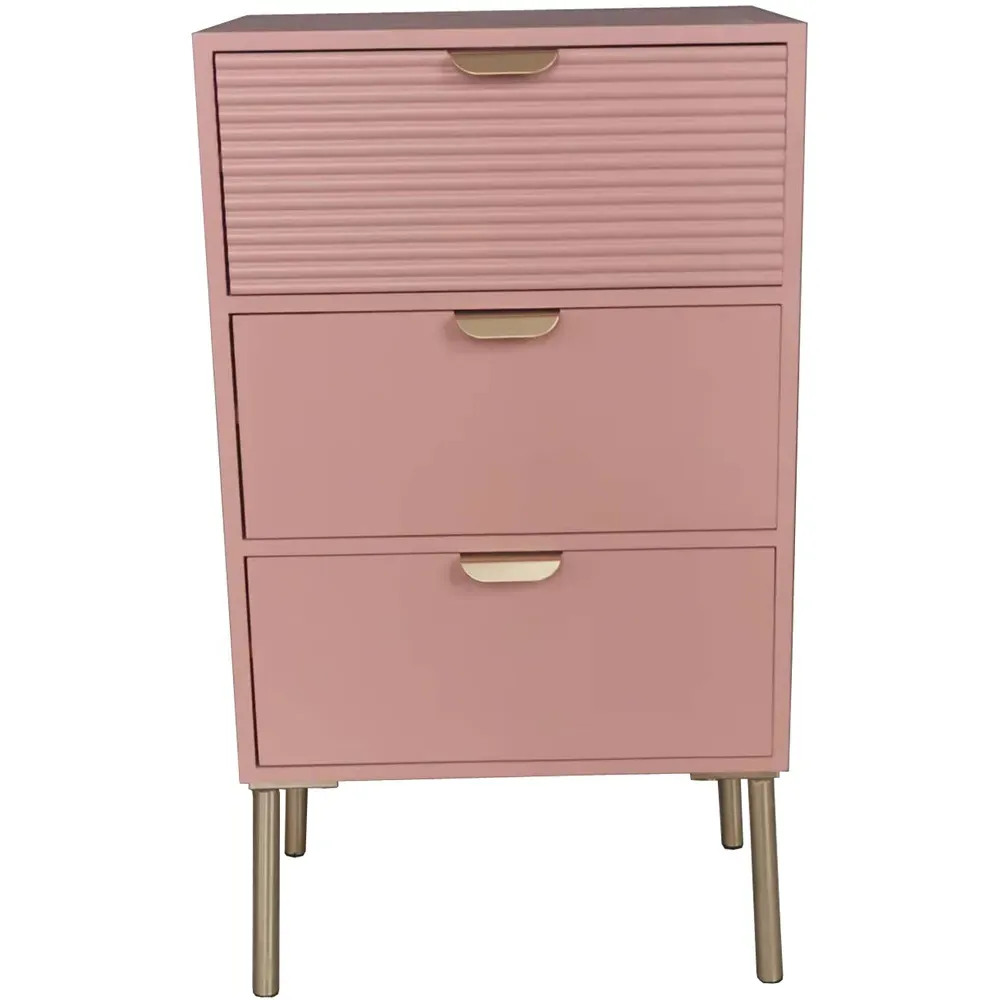 3 Drawer Chest of Drawers - Pink, Wood