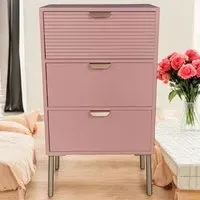 3 Drawer Chest of Drawers - Pink, Wood