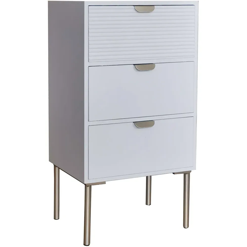 3 Drawer Chest of Drawers - White, Wood
