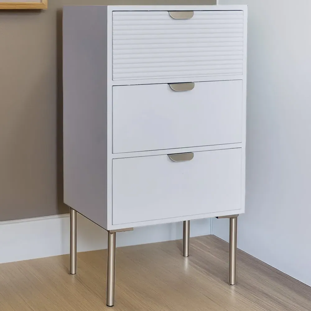 3 Drawer Chest of Drawers - White, Wood image