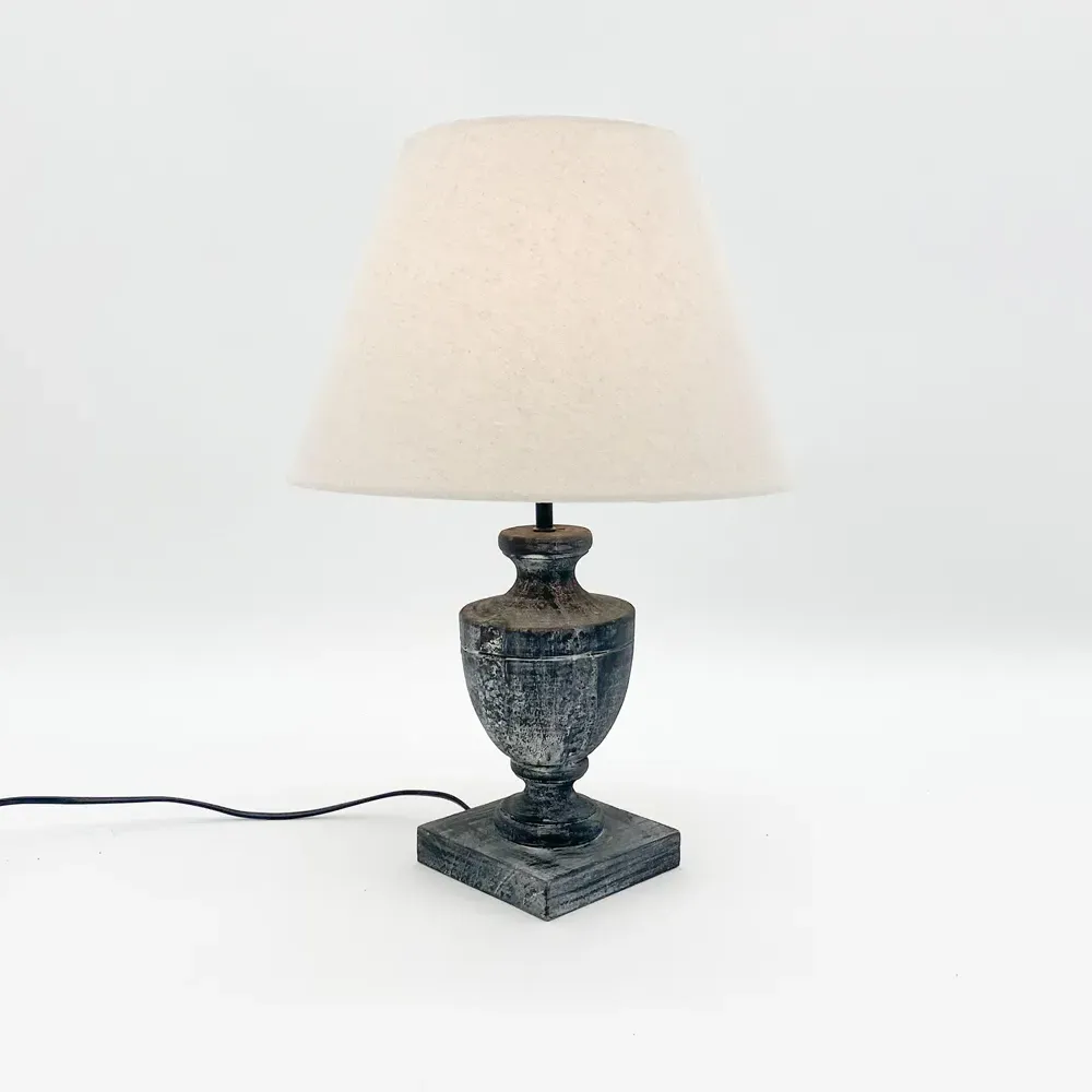 37cm Table Lamp with Shade - Cream, Linen