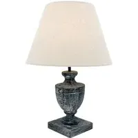 37cm Table Lamp with Shade - Cream, Linen