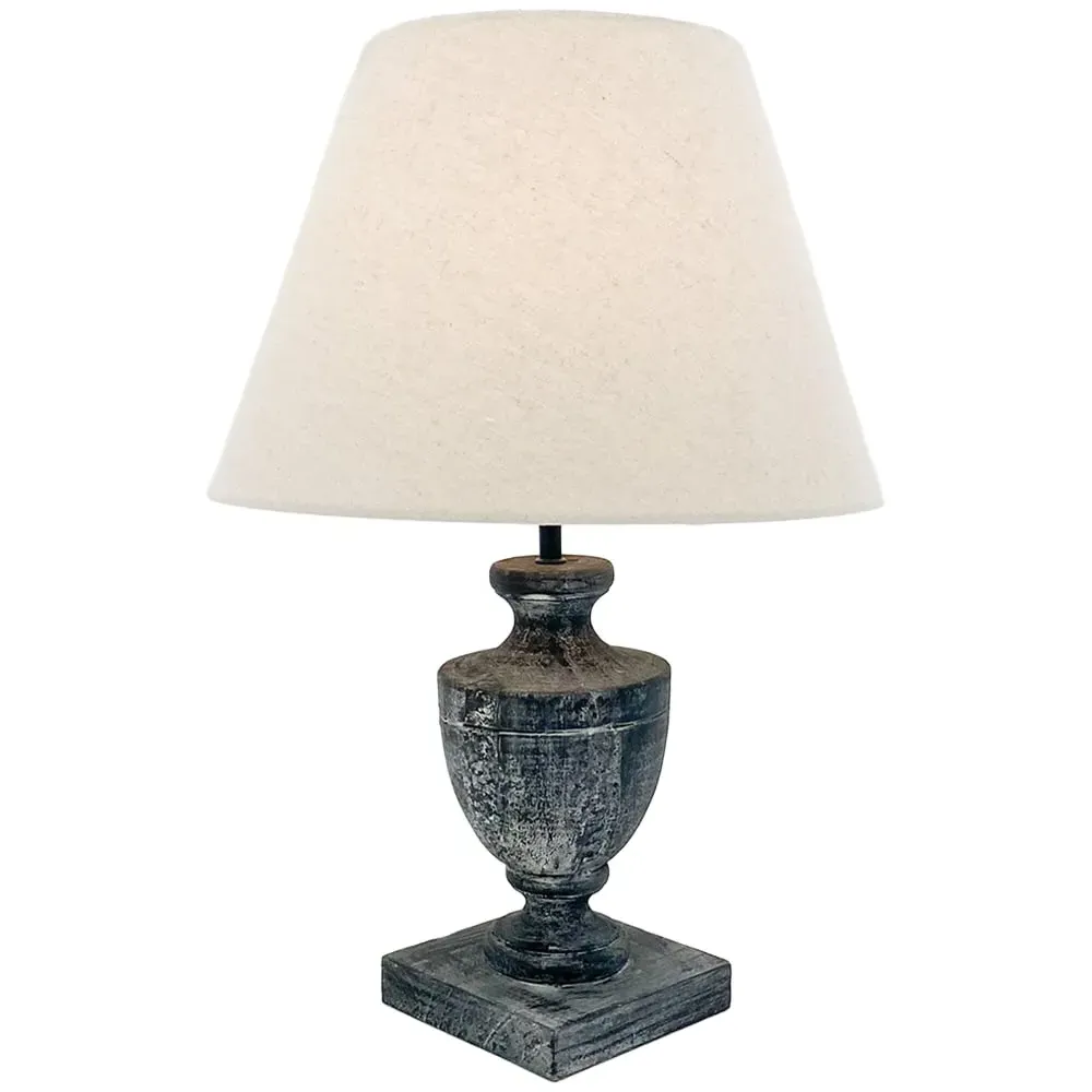 37cm Table Lamp with Shade - Cream, Linen