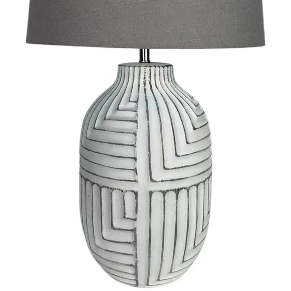 38cm Ceramic Table Lamp with Shade - Multi
