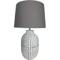 38cm Ceramic Table Lamp with Shade - Multi