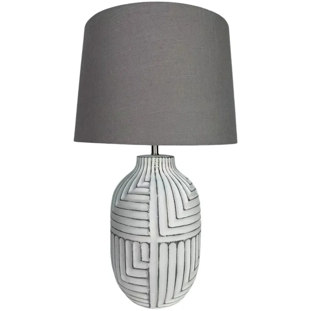 38cm Ceramic Table Lamp with Shade - Multi