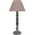 40cm Table Lamp with Shade - Grey, Linen
