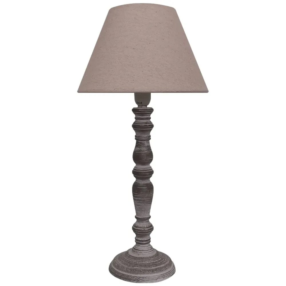 40cm Table Lamp with Shade - Grey, Linen image