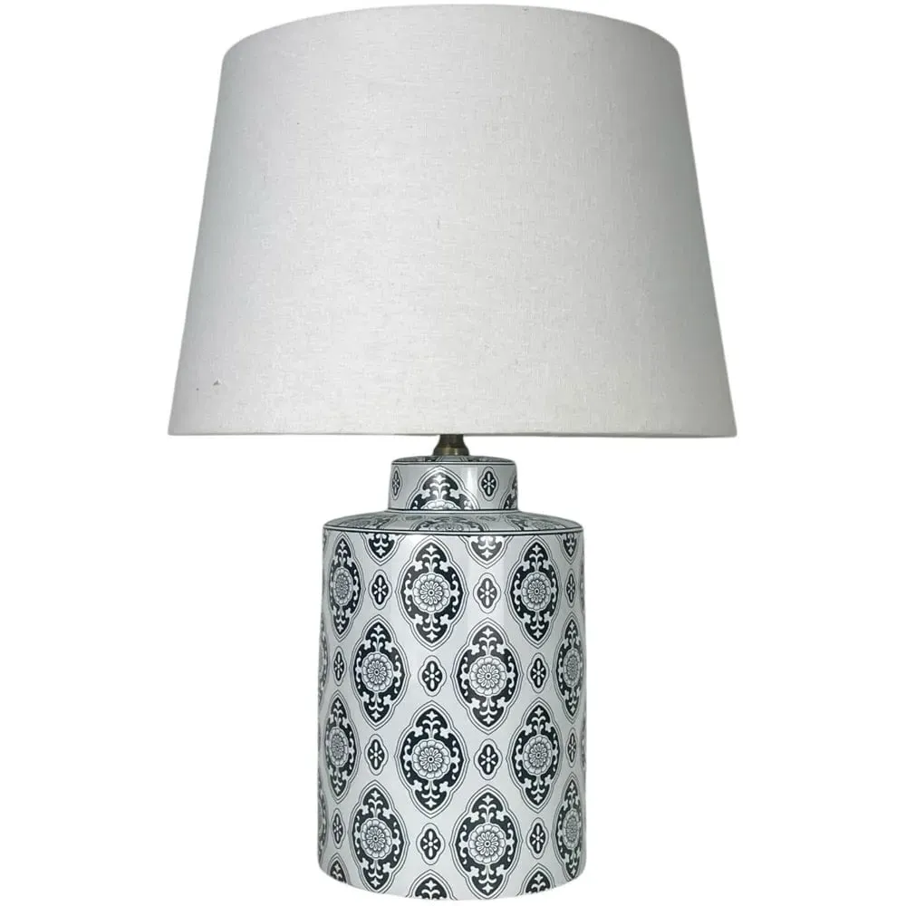 43cm Ceramic Table Lamp with Shade - Multi