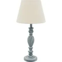 45cm Table Lamp with Shade - Grey, Linen