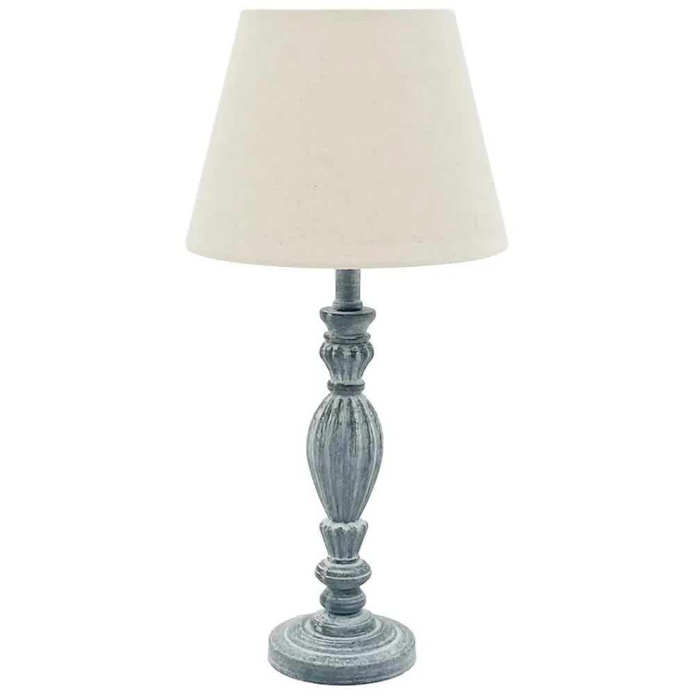 45cm Table Lamp with Shade - Grey, Linen