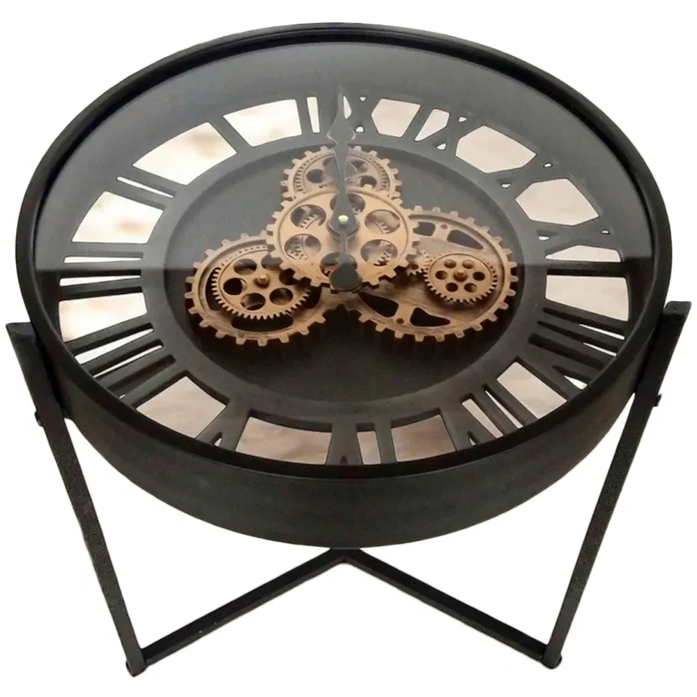 49cm Gear Table Clock - Black, Gold