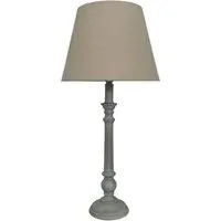 54cm Table Lamp with Shade - Cream, Linen