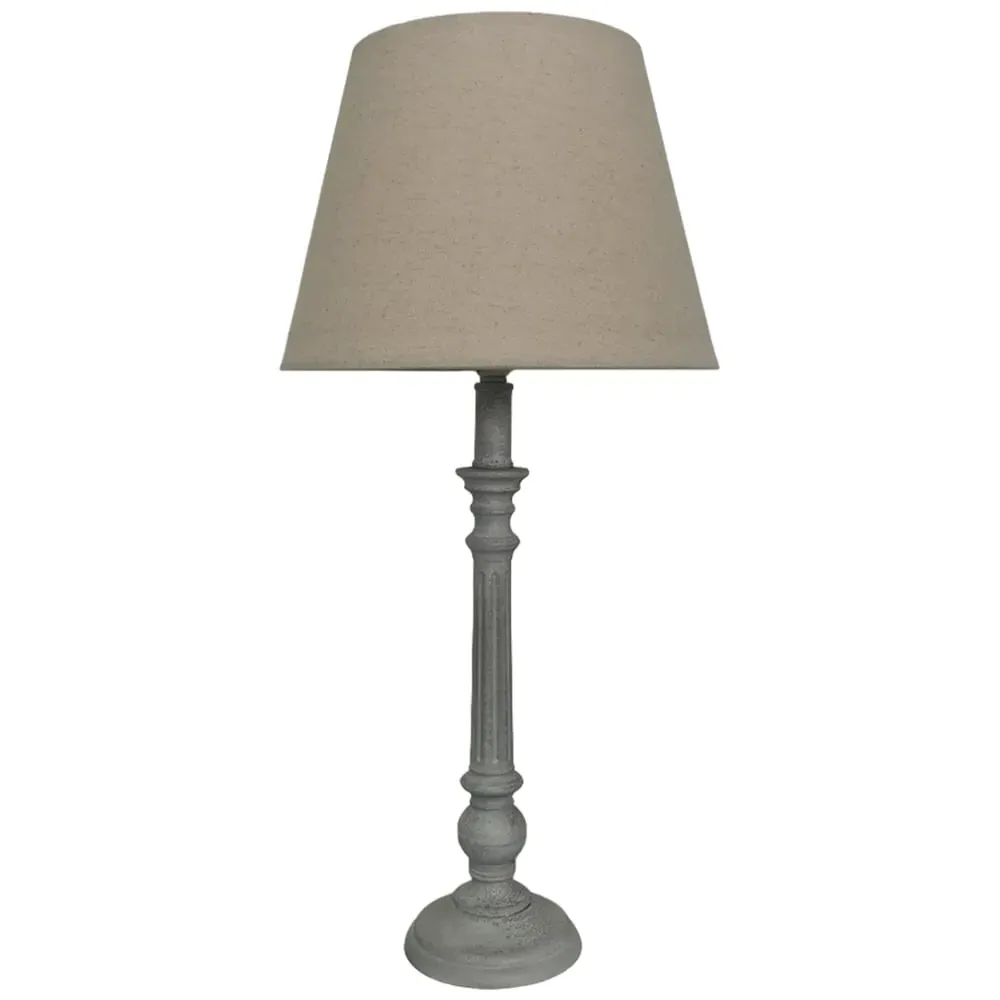 54cm Table Lamp with Shade - Cream, Linen