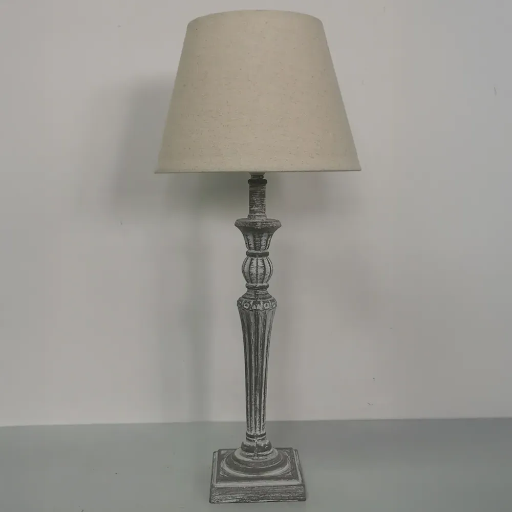 58cm Table Lamp with Shade - Cream, Linen