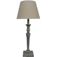 58cm Table Lamp with Shade - Cream, Linen