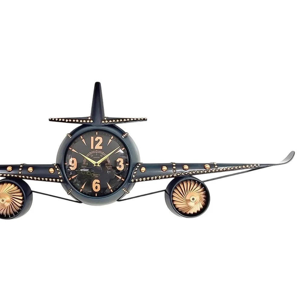 Aeroplane Wall Clock - Black